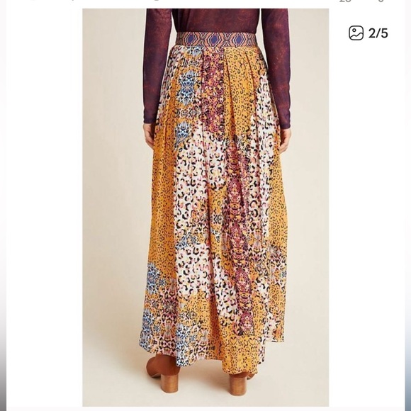 Anthropologie Bhanuni Panthers Animal Print Maxi Skirt size 10 - Picture 2 of 8